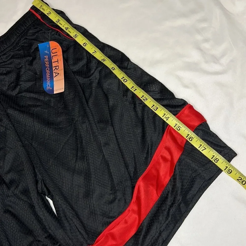 Ultra Performance Men’s Red Black Closed Mesh Dazzle Shorts Size Large